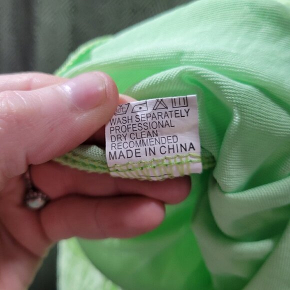 Shoreline Women's Lime Green Midi Flowy Sinched Top With Thin Straps Onesize - Picture 3 of 14